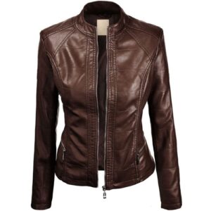 Leather jacket woman